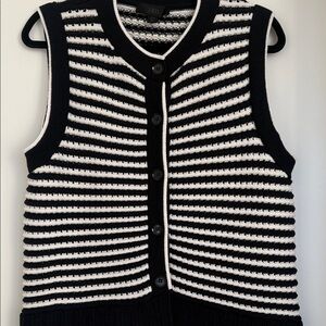 Zara Monochrome Striped Sweater Vest